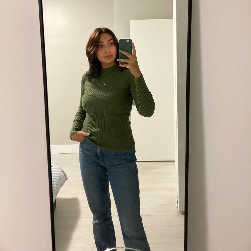 Green Mock Neck